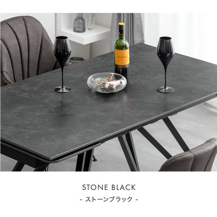 [幅150 180 210] 【玄関渡し】セラミック 両側伸長式ダイニングテーブル 単品 折りたたみ 折り畳み 長方形【超大型商品】〔85400001〕