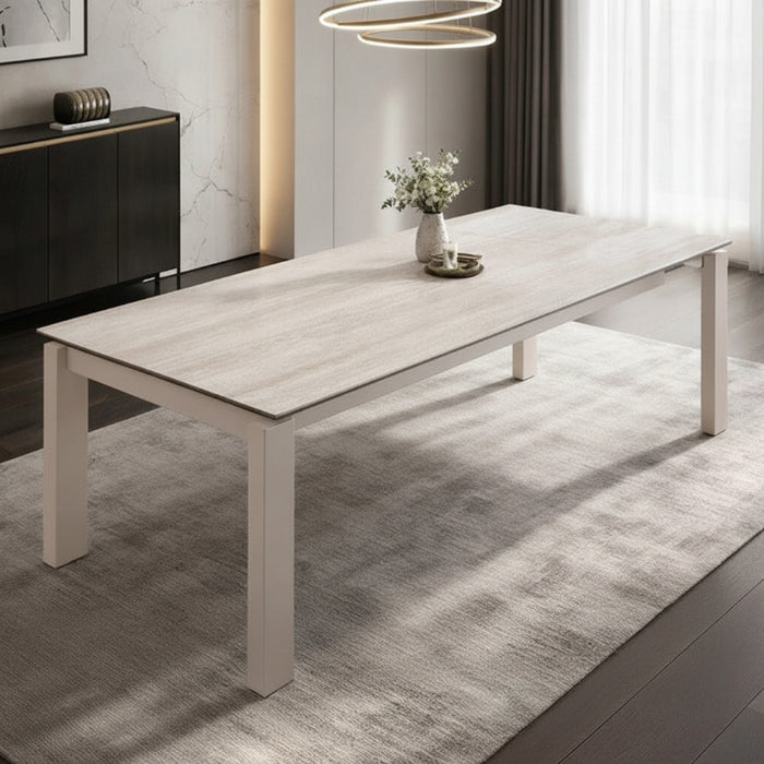 【新発売記念プライス】［幅140-180］脚まで伸びる セラミック ダイニングテーブル 伸長 セラミック天板 4人掛け 6人掛け【玄関渡し】【超大型商品】〔85400004〕