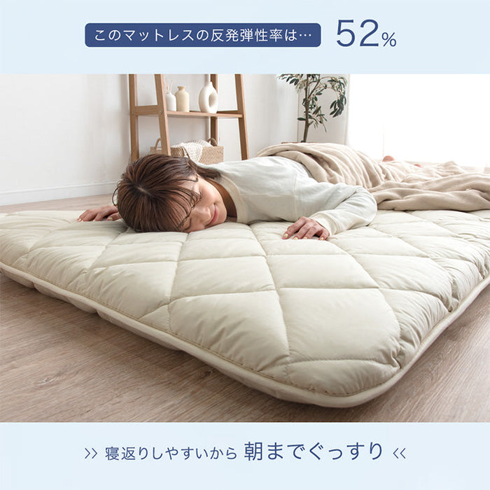 ［ダブル］コインランドリーで丸洗い 三層敷布団 高弾性中芯 軽量 ウレタン 洗える 敷布団 帝人 テイジン 洗える〔85500012〕