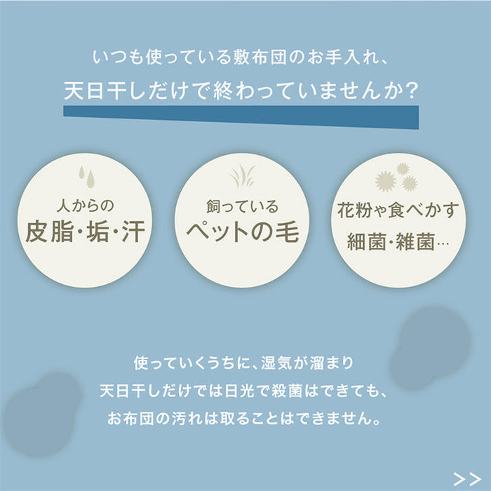 ［ダブル］コインランドリーで丸洗い 三層敷布団 高弾性中芯 軽量 ウレタン 洗える 敷布団 帝人 テイジン 洗える〔85500012〕