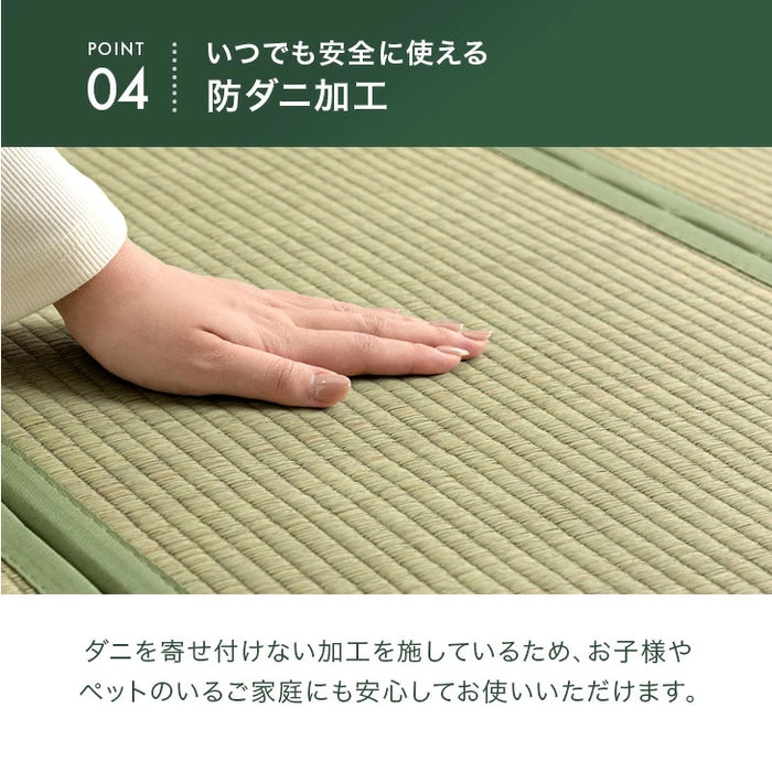 【新発売記念プライス】［5つ折り］［シングルロング］天然い草 畳マット 折り畳み 抗菌 防臭 床暖房対応 お掃除ロボット対応〔86400011〕