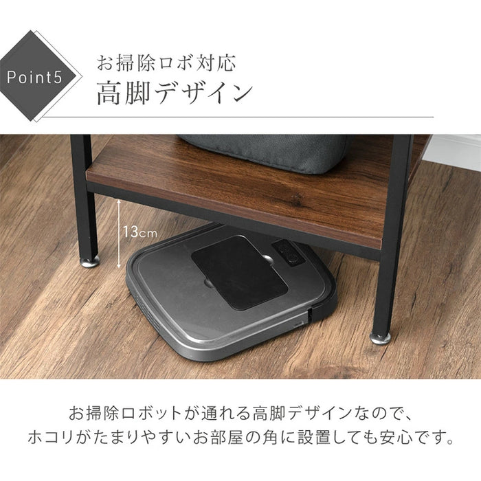 ［幅45cm］スタンドミラー コートハンガー付 棚付き 鏡 姿見 木製 全身鏡 ハンガーラック 一人暮らし〔86700002〕