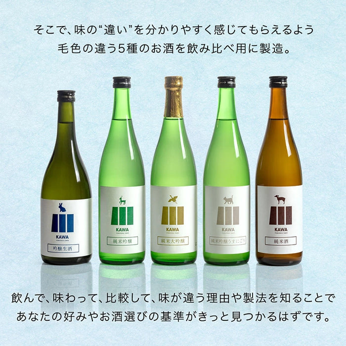 日本酒 飲み比べセット 720ml 5本セット KAWA 純米大吟醸 うすにごり 日本酒 飲み比べセット 720ml 5本セット KAWA 純米大吟醸 うすにごり