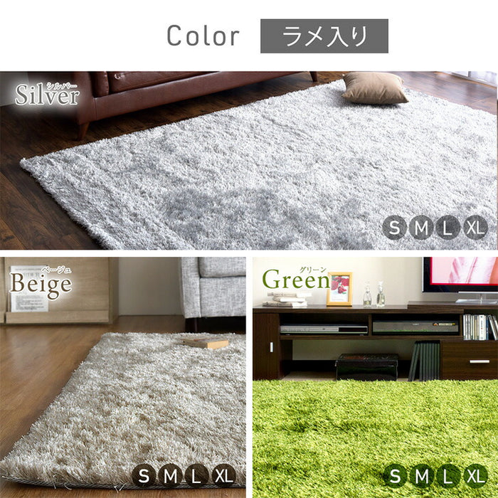 サヤンサヤン カーペット 2畳 大 ボーダー柄 ラグ 200×200cm
