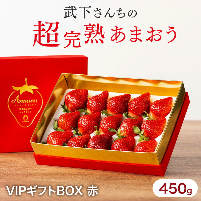 ［内容量 450g］武下さんちの“超完熟”あまおう ギフトBOX  大粒 3L 品質保証 日本産 お歳暮〔8960002301〕