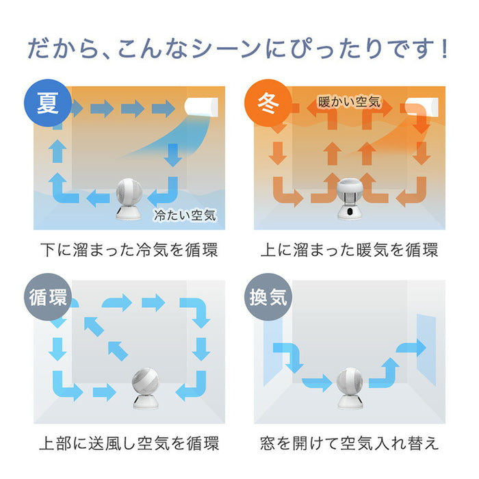 360° 首振り サーキュレーター ウッドブラック DCモーター リモコン タイマー付き サーキュレーターファン 扇風機〔9000000002〕