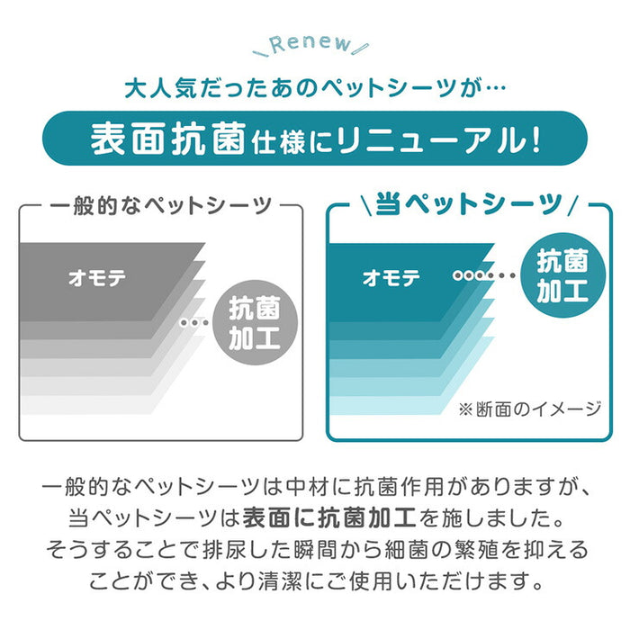 【リニューアル記念】薄型ペットシーツ 表面抗菌 消臭 6層構造 トイレシーツ 使い捨て 〔90600001〕