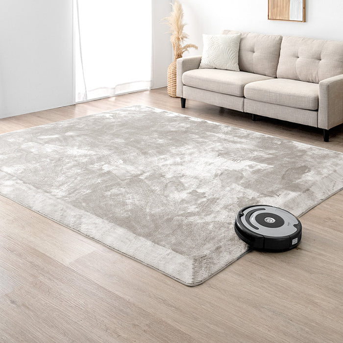 ［185×185］お掃除ロボ対応 ラグ 高反発 極厚50mm 防音 滑り止め付き フランネル カーペット〔90900014〕