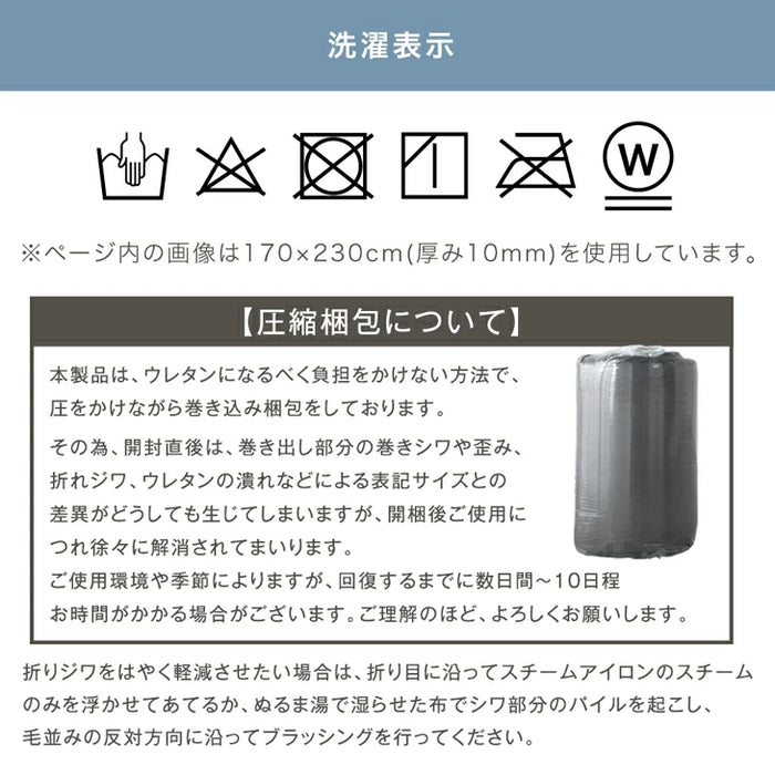 ［115×170］下敷きマット 厚み10mm 洗える 防音 防ダニ 下敷きラグ 滑り止め 防音マット〔90900005〕