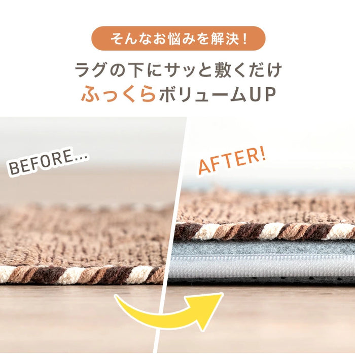 ［115×170］下敷きマット 厚み10mm 洗える 防音 防ダニ 下敷きラグ 滑り止め 防音マット〔90900005〕