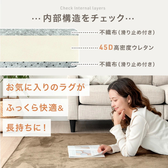 ［115×170］下敷きマット 厚み10mm 洗える 防音 防ダニ 下敷きラグ 滑り止め 防音マット〔90900005〕