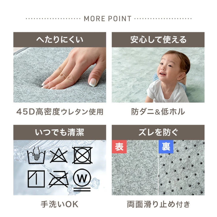 ［115×170］下敷きマット 厚み10mm 洗える 防音 防ダニ 下敷きラグ 滑り止め 防音マット〔90900005〕