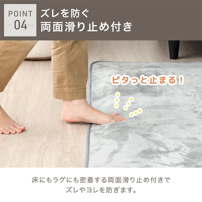 【新発売記念プライス】［115×170］厚み50mm つまずきにくい 極厚下敷きマット 洗える 防音 防ダニ 下敷きラグ 滑り止め 防音マット〔90900025〕