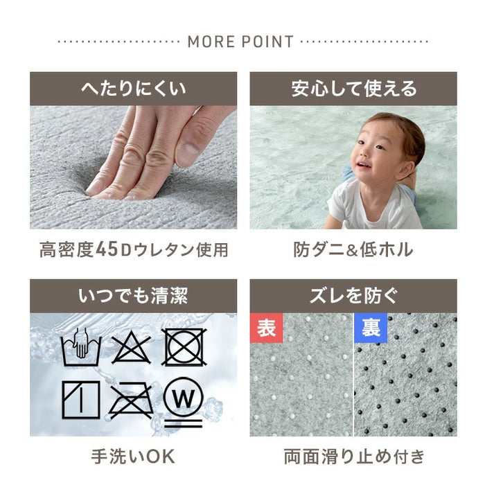 【新発売記念プライス】［115×170］厚み50mm つまずきにくい 極厚下敷きマット 洗える 防音 防ダニ 下敷きラグ 滑り止め 防音マット〔90900025〕