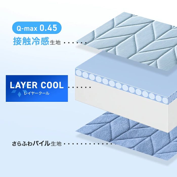 【新発売記念プライス】［シングル］“ひんやりキープ “W冷感” 敷パッド 洗える リバーシブル 持続冷感 調温 接触冷感 ベッドパッド LAYERCOOL〔90900029〕
