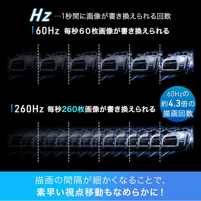 ゲーミングモニター 24インチ 260Hz IPS FHD 1ms HDR対応 フルHD 1920×1080  スピーカー内蔵 フレームレス VESA対応〔91200000〕