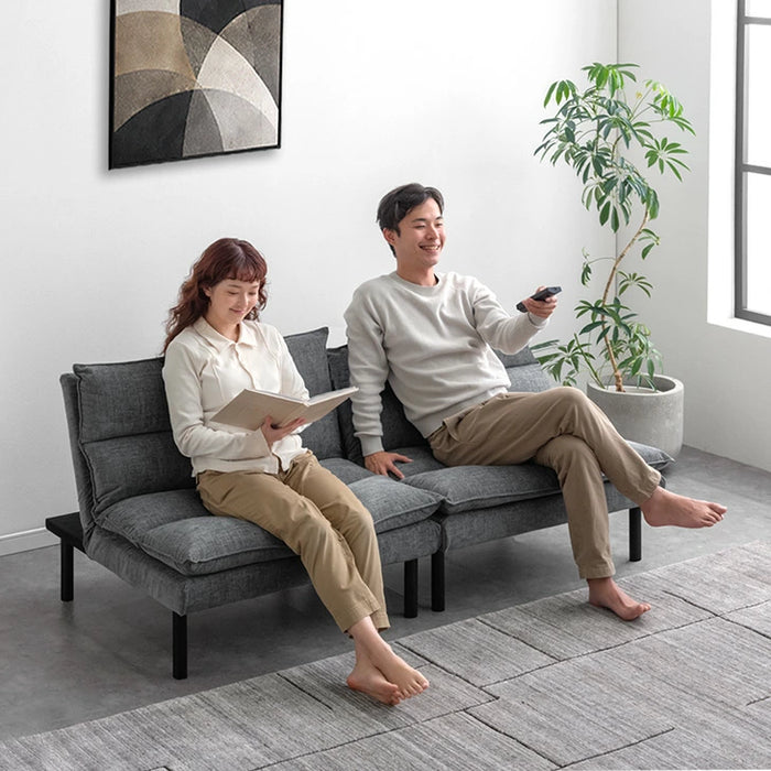 【新発売記念プライス】4WAY ソファベッド 洗えるカバーリング 分割OK リクライニング 3人掛け 2人掛け ソファ〔91800003〕