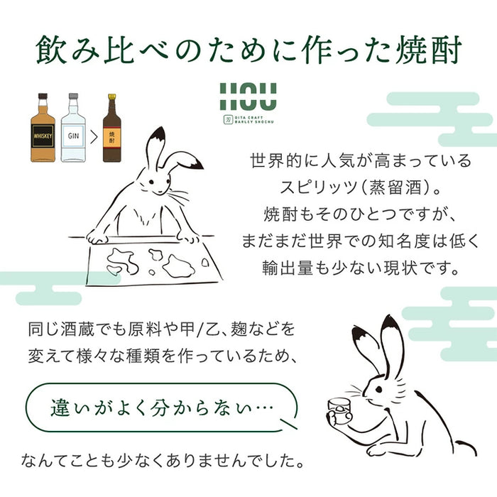 “違い”が分かる 大分 麦焼酎 飲み比べセット HOU-ICHI 300ml 5本セット クラフト焼酎 地酒 お祝い プレゼント〔9230000101〕