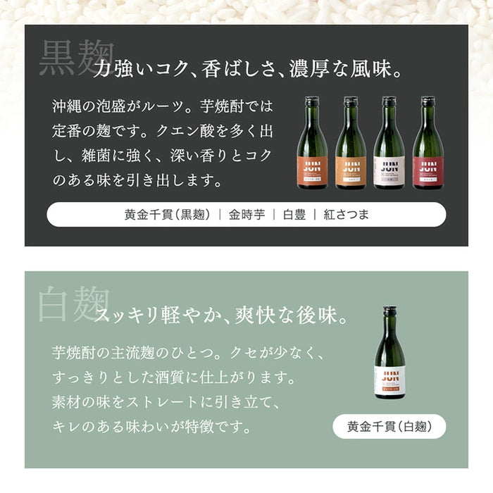 “違い”が分かる 鹿児島芋焼酎飲み比べセット JUN 300ml 5本セット 芋焼酎 クラフト焼酎 地酒 お祝い プレゼント〔9250000101〕
