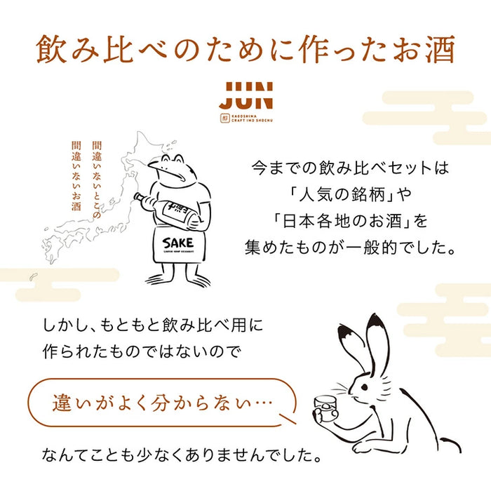 “違い”が分かる 鹿児島芋焼酎飲み比べセット JUN 300ml 5本セット 芋焼酎 クラフト焼酎 地酒 お祝い プレゼント〔9250000101〕