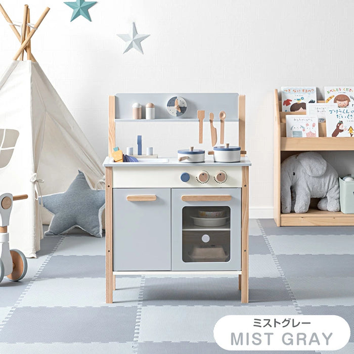 【新発売記念プライス】ままごとキッチン 小物9点セット 木製 収納 おままごと ギフトボックス〔93500001〕