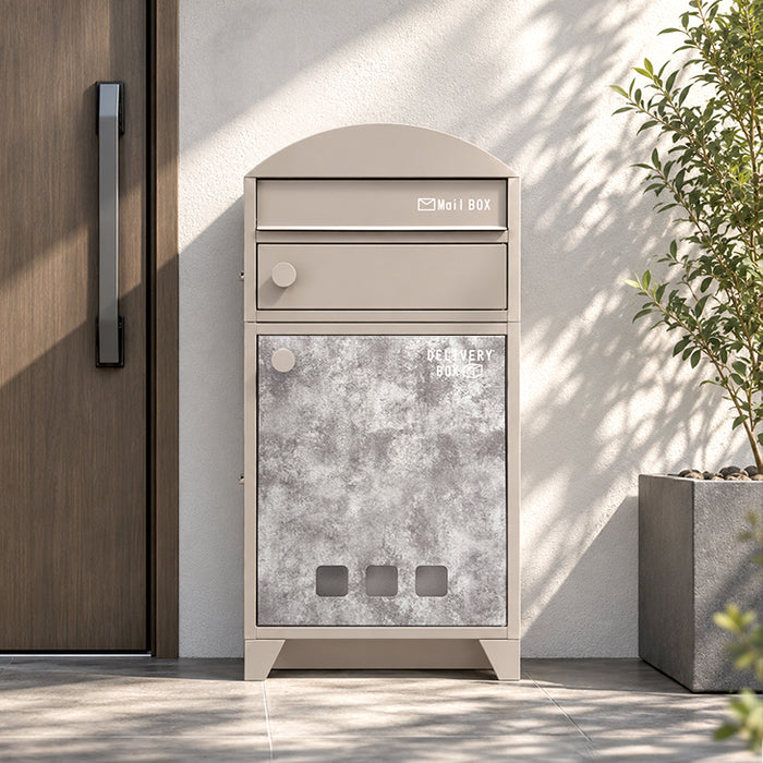 【新発売記念プライス】宅配ボックス ポスト一体型 大容量127L プッシュ式 鍵付き 防水 LIVBOX ーリブボックスー〔93800010〕