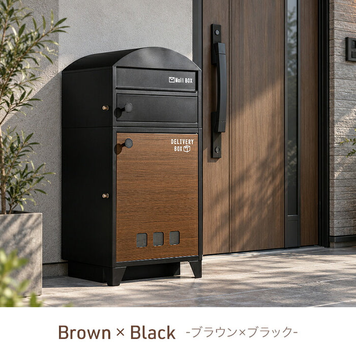【新発売記念プライス】宅配ボックス ポスト一体型 大容量127L プッシュ式 鍵付き 防水 LIVBOX ーリブボックスー〔93800010〕
