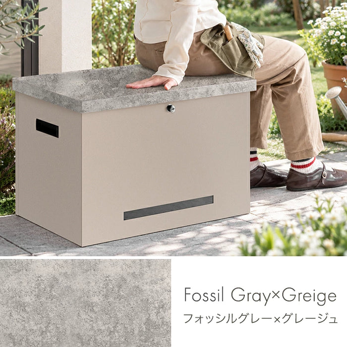 【新発売記念プライス】 宅配ボックス ベンチ型 完成品 67L 座れる シンプル 小型 プッシュ式 LIVBOX ーリブボックスー〔93800016〕