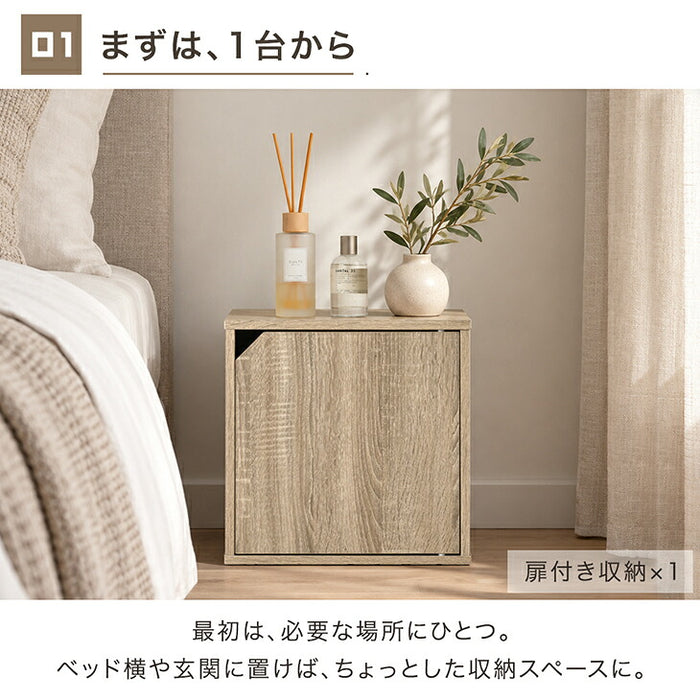 【新発売記念プライス】［3個セット］組み替え自在 カラーボックス 扉付き 棚付き オープン 大容量 収納〔00100636〕