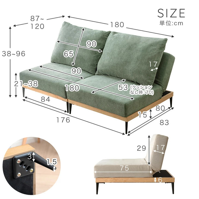 ［幅90］ハイバック ソファベッド 洗える カバーリング 1人掛け ウッドフレーム 脚付き 北欧〔82500124〕