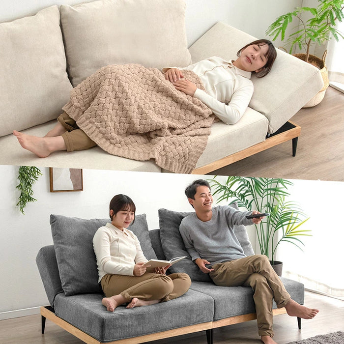 ［幅90］ハイバック ソファベッド 洗える カバーリング 1人掛け ウッドフレーム 脚付き 北欧〔82500124〕