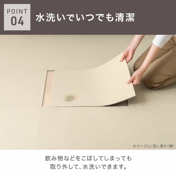 【新発売記念プライス】［12畳用］タイルカーペット 80枚 防炎 防音 洗える 絨毯 フローリングマット〔99901055〕