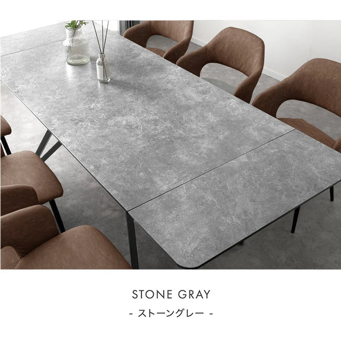 ［幅3サイズ］伸長式 ダイニングテーブルセット 5点セット セラミック 長方形 4人掛け おしゃれ［玄関渡し・5点セット］【超大型商品】〔99901093〕