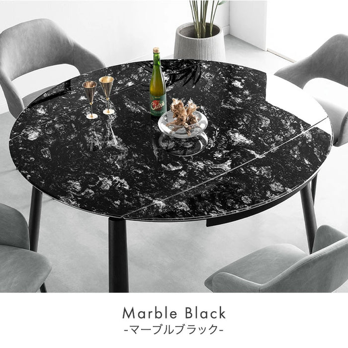 【新発売記念プライス】［幅80/105/130］【テーブル搬入設置込み】セラミック 3段階伸長式 ダイニングテーブル 単品 円形 伸長式ダイニングテーブル 折りたたみ【超大型商品】〔99901121〕