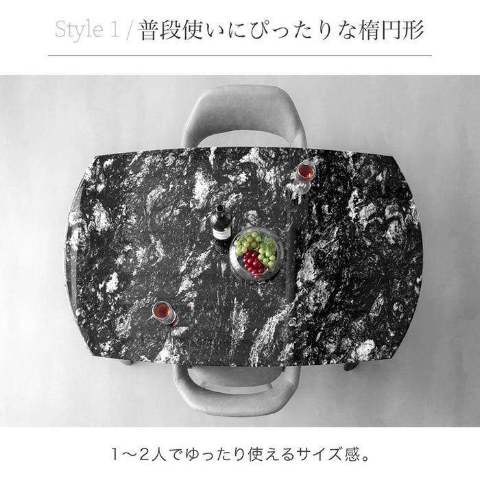 【新発売記念プライス】［幅80/105/130］【テーブル搬入設置込み】セラミック 3段階伸長式 ダイニングテーブル 単品 円形 伸長式ダイニングテーブル 折りたたみ【超大型商品】〔99901121〕