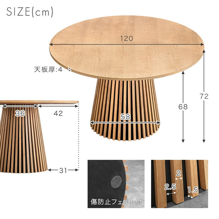 ［幅120cm］円形 ダイニングテーブルセット 5点 4人掛け 天然木 木製 北欧 丸テーブル【玄関渡し】【超大賀商品】〔99901129〕