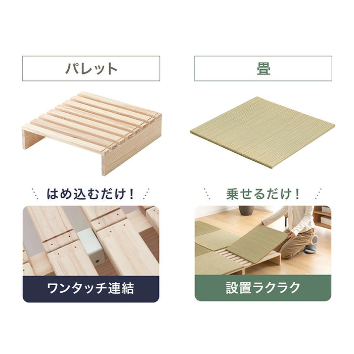 ［8枚］天然い草 畳 パレットベッド お掃除ロボ対応 抗菌 調湿 すのこベッド〔99902101〕
