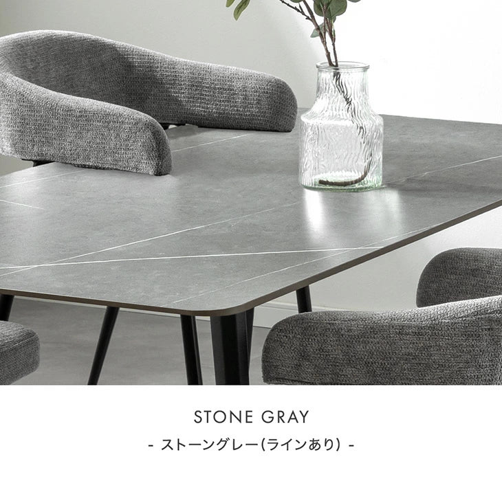 ［幅160］ダイニングテーブルセット 5点セット セラミック お掃除ロボット対応 肘付き 北欧【超大型商品】【テーブル搬入設置込み】〔99994401〕