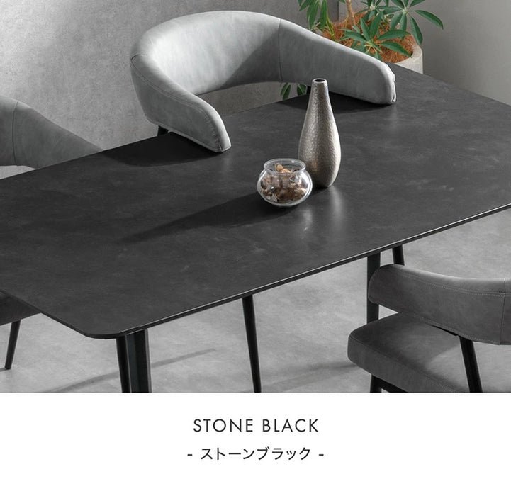 ［幅160］ダイニングテーブルセット 5点セット セラミック お掃除ロボット対応 肘付き 北欧【超大型商品】【テーブル搬入設置込み】〔99994401〕