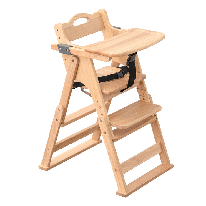 【アウトレット キャンセル戻り品】2WAYハイ＆ロー ベビーチェア 天然木 テーブル 折りたたみ 持ち運び 〔4960034303out・out2065〕