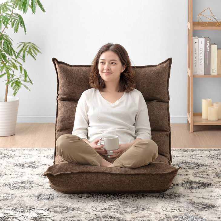 座椅子 リクライニング 14段ギア ハイバック 低反発 コーデュロイ 北欧