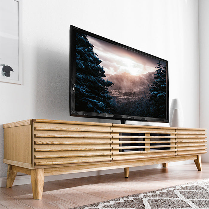 [幅150cm] テレビ台 完成品 アッシュ 無垢材  【超大型商品】 〔71020066〕