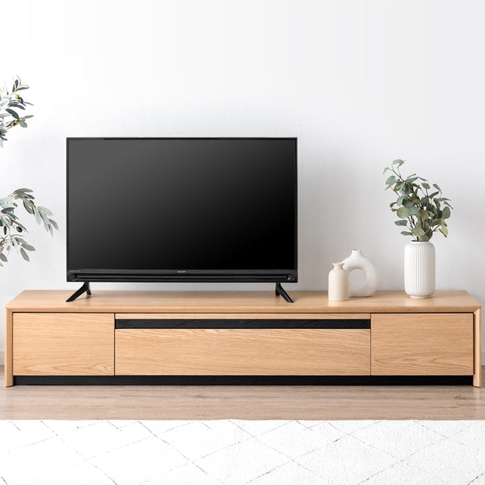 [幅180] 天然木 テレビボード 完成品 収納 木製 テレビボード ローボード テレビラック【超大型商品】〔71050012〕