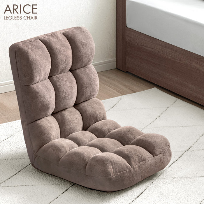 【アウトレット キャンセル戻り品】ふわもこ 座椅子 マイヤー生地 14段階ギア リクライニング 軽量 折りたたみ 持ち運び簡単 1人掛け チェア〔6517000351・out2299〕