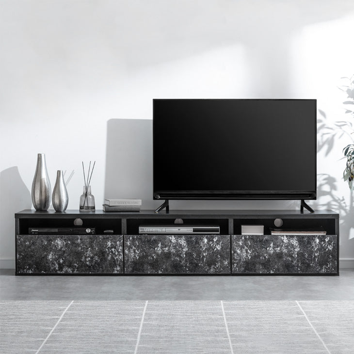 モルタル調×木目　モダンテイスト　テレビ台　180cm幅　大容量収納 楽天市場】モルタル調×木目 モダンテイストなテレビ台 180cm幅