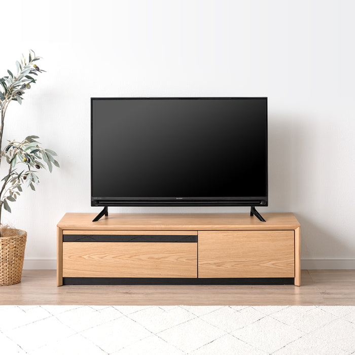 [幅120] 天然木 テレビボード 完成品 収納 木製 テレビボード ローボード テレビラック【超大型商品】〔71050013〕