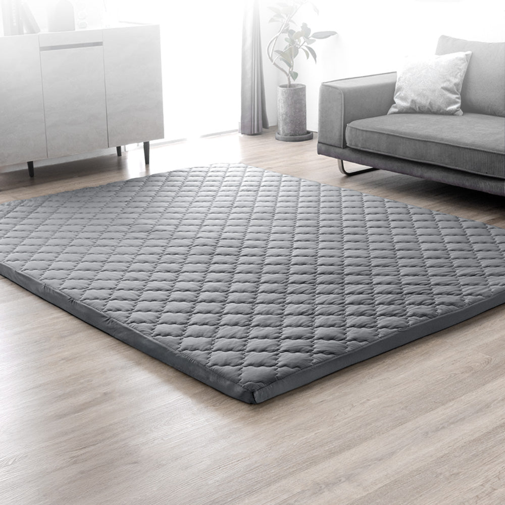 190×190］ひんやり冷感！極厚50mm 洗える カバーリングラグ 2層