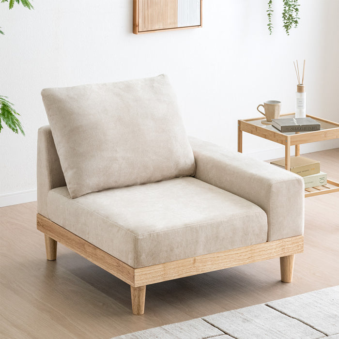 幅80］ユニットソファ 単品 洗えるカバーリング 肘置き 木製フレーム