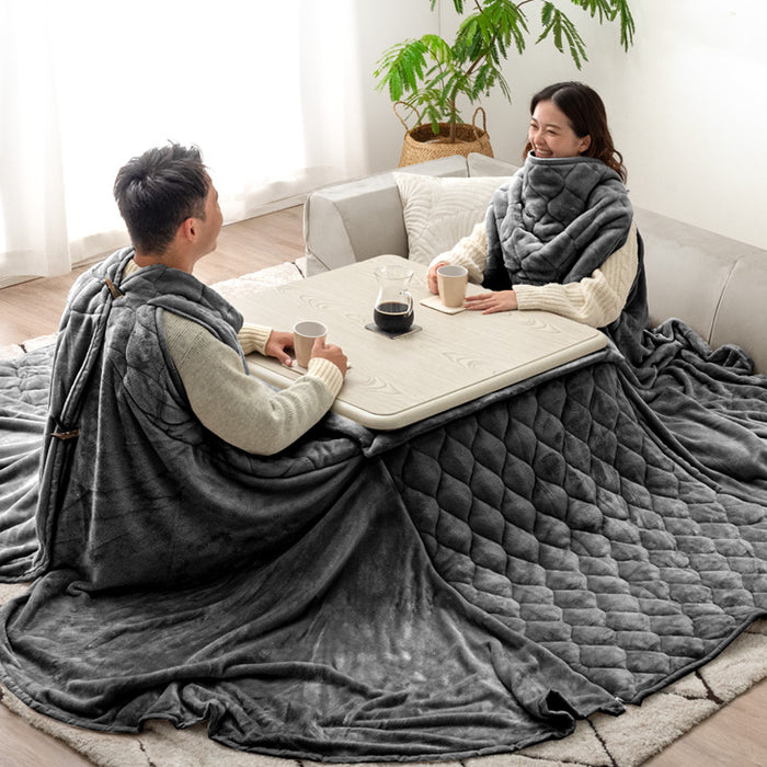 【新発売記念プライス】背中もあったか こたつ 掛け布団 洗える 正方形 幅80cm 抗菌 防臭 フランネル 無地〔80100184〕
