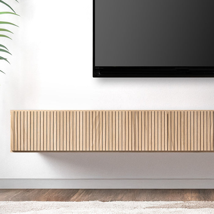 【新発売記念プライス】［幅210cm］フロート テレビ台 壁掛け 完成品 国産 引き出し収納 木目調 フロートボード 【超大型商品】〔20010019〕